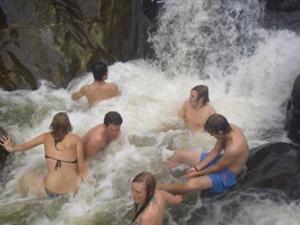 Bathing in waterfall, Buddy Tours Chiang Mai, Thailand