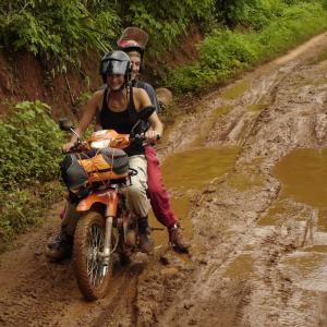 On a dirt road after rain