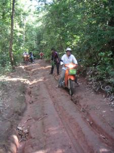 Driving on a dirt road