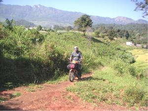 Man on dirt road