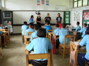 Teaching in hilltribe school
