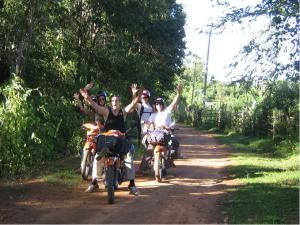 Tour group on dirt road