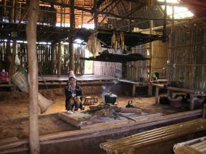 Inside hilltribe hut