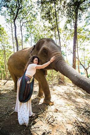 Girl with elephant