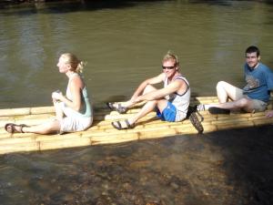 Bamboo rafting on a jungle stream