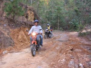 Driving on a dirt road