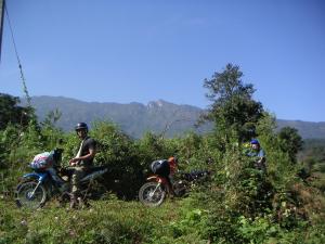 Tour group in the mountains