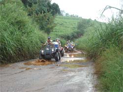 Atv tour - offroad on mountain trail, Chiang Mai, Thailand 