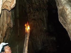 Amazing bat cave in the mountains of