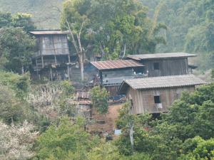 Hilltribe village in the mountains of